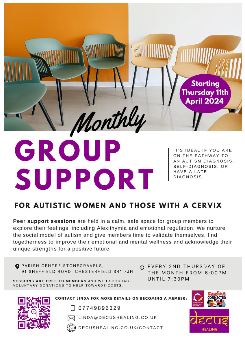 Monthly Autistic Women Support Group Poster